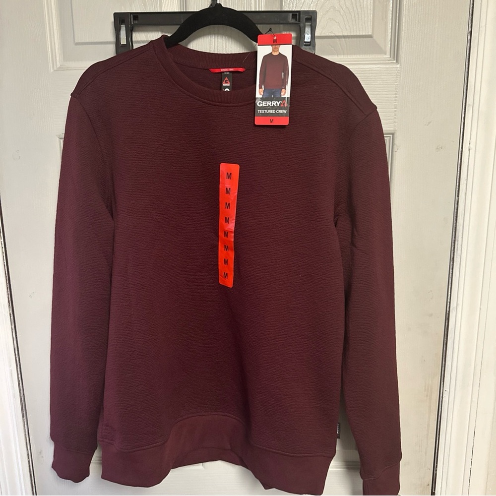 Gerry Textured Crewneck Sweater - Burgundy